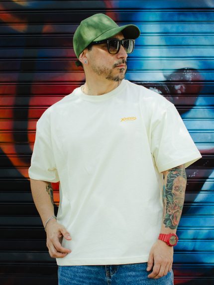 Polera Oversize Estampada - Marfil