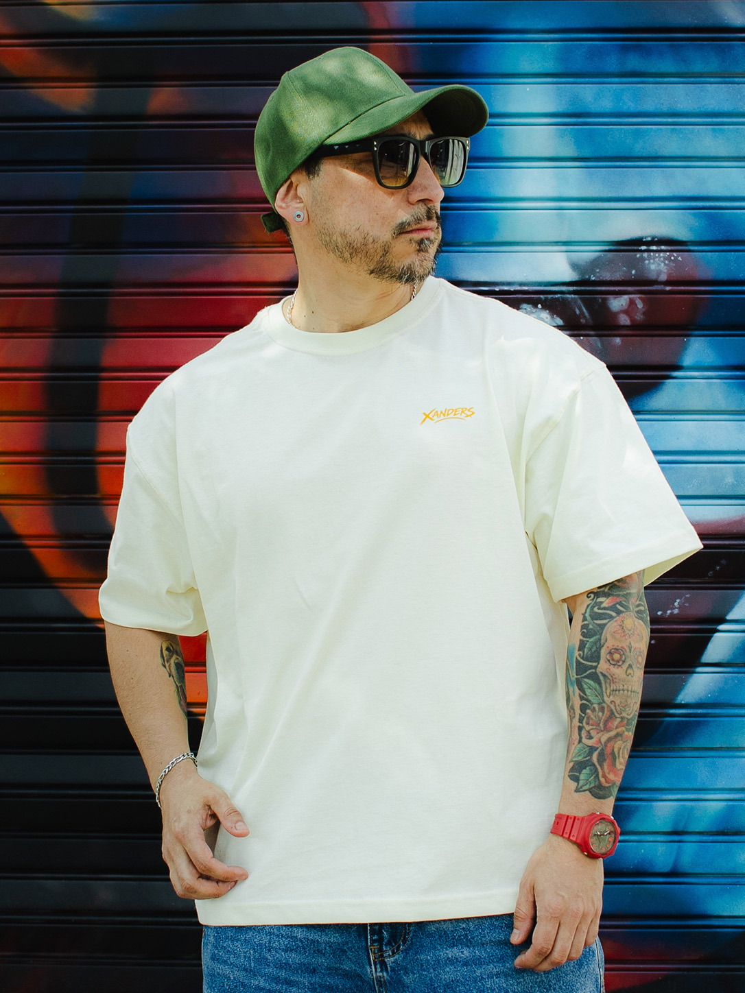 OVER SUNFUN Polera Oversize Estampada - Marfil - Imagen 1